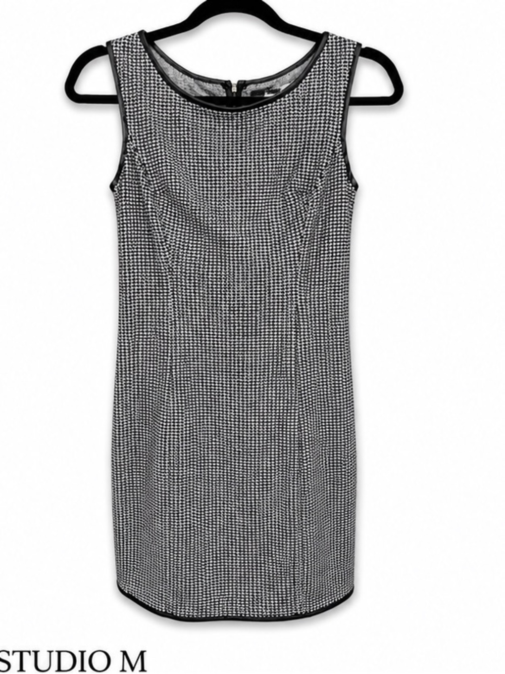 Studio M Black White Houndstooth Sheath Dress Women’s XS